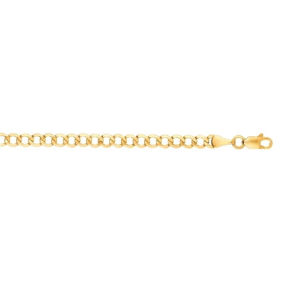 Royal Chain 100LCRB-18 18 in. 10K Yellow Gold Polished Lite Curb Chain with Lobster Clasp
