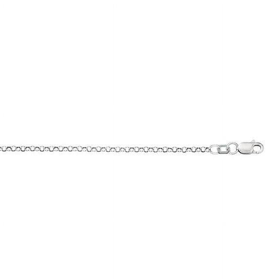 Royal Chain 100WR-18 18 in. 10K White Gold Polished Classic Rolo Chain with Lobster Clasp
