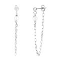 thumbnail image 1 of Royal Chain AGER14282 Silver with Rhodium Polished Drop Paperclip Earring & 4.5 mm Round White Fresh Water Pearl, 1 of 1