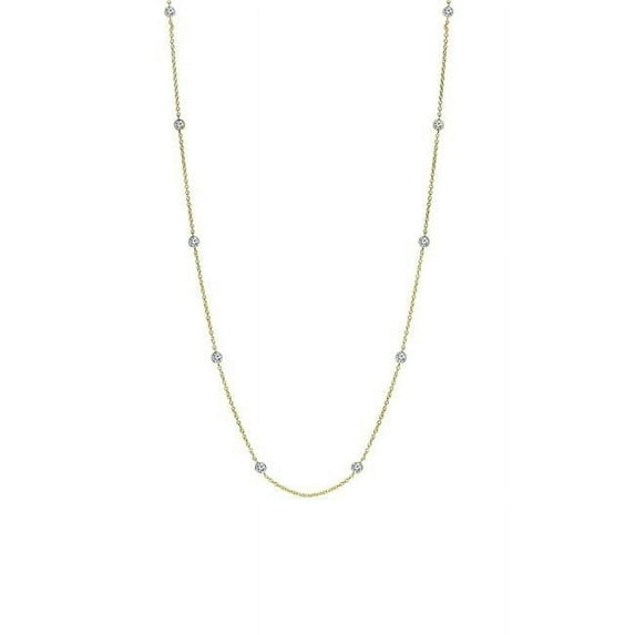 Royal Chain AGN2047-36 36 in. Sterling Silver Yellow Diamond Cut Textured Necklace with Lobster Clasp