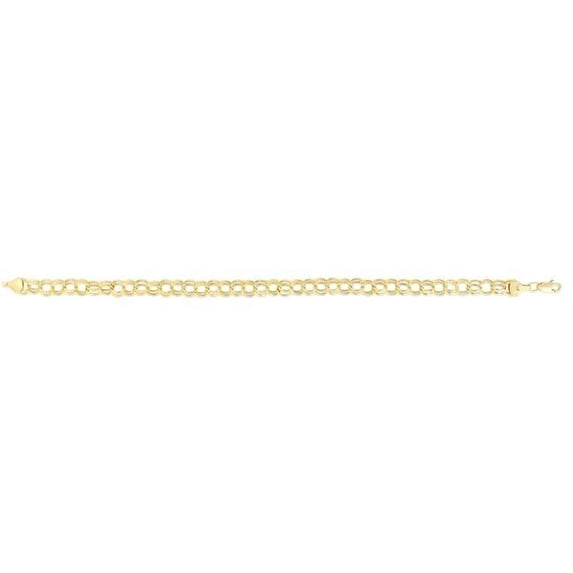 Royal Chain CB501-08 8 in. 14K Yellow Gold Polished Charm Bracelet Chain with Lobster Clasp