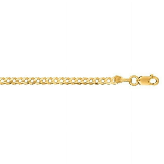 Royal Chain CURB060-24 24 in. 14K Yellow Gold Comfort Curb Chain with Lobster Clasp