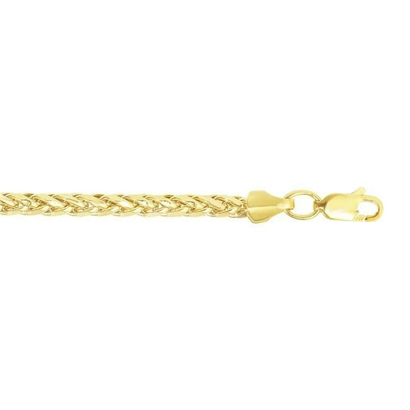 Royal Chain DFR080-18 18 in. 14K Yellow Gold Diamond Cut Lite Round Wheat Chain with Lobster Clasp