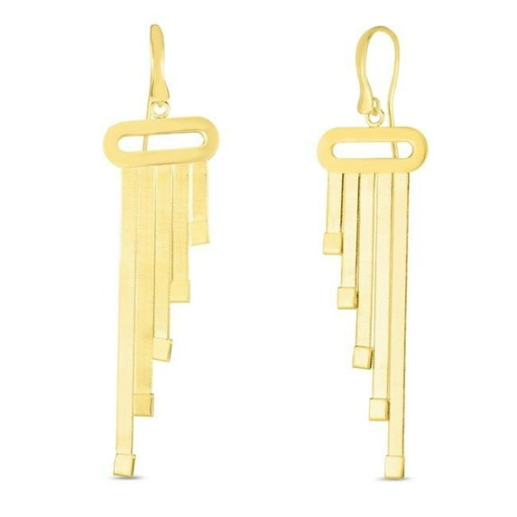 Royal Chain ER12167 14K Yellow Gold Diamond Cut Textured Earring with Euro Wire Clasp