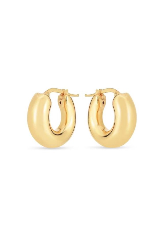 Royal Chain ER14652 14K Small Puffy Hoops