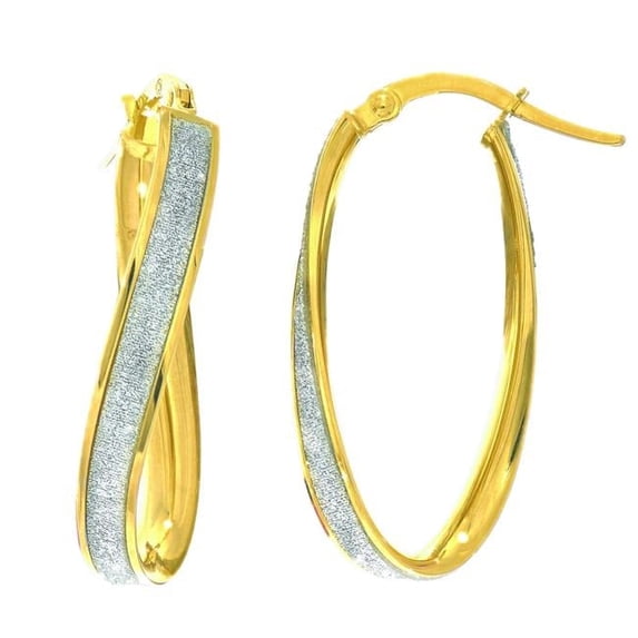 Royal Chain ER2946 14K Yellow Gold Diamond Cut Textured Earring with Hinged Clasp
