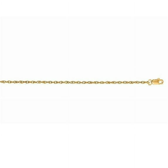 Royal Chain LCRD8-18 18 in. 14K Yellow Gold Carded Machine Rope Chain with Lobster Clasp