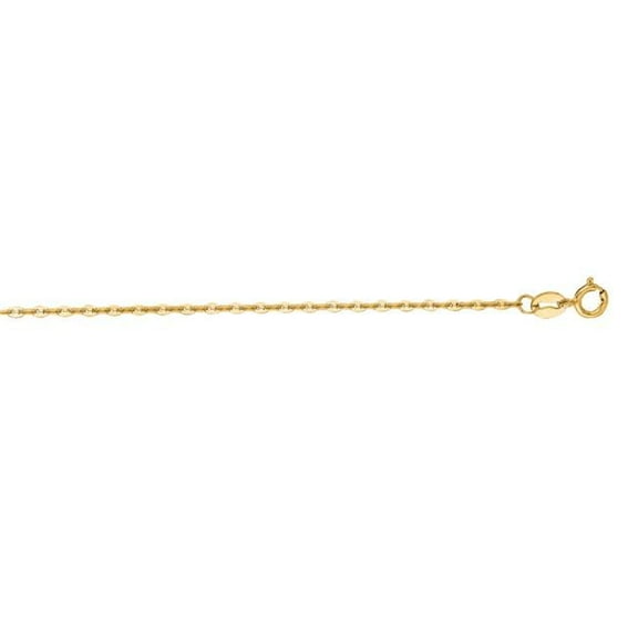 Royal Chain MM035-16 16 in. 14K Yellow Gold Alternate Mariner Chain with Spring Ring Clasp
