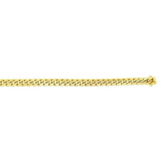 Royal Chain NHMC160-28 28 in. 14K Yellow Gold Semi Solid Classic Miami Cuban Chain with Box & Figure 8 Clasp
