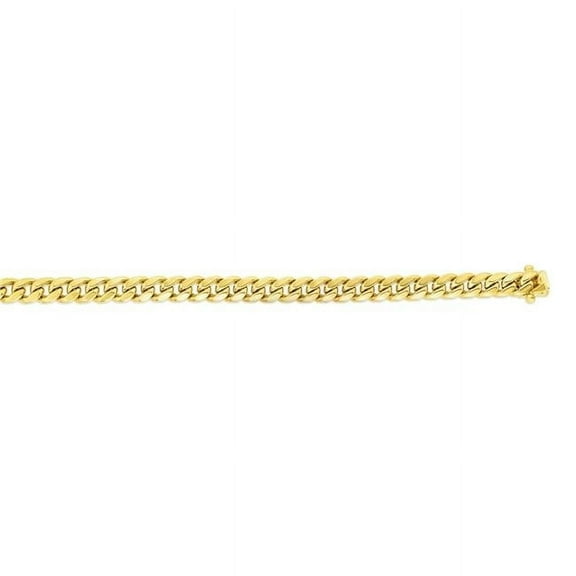 Royal Chain NHMC160-28 28 in. 14K Yellow Gold Semi Solid Classic Miami Cuban Chain with Box & Figure 8 Clasp