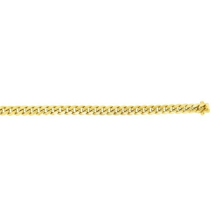 Royal Chain NMC100-07 7 in. 14K Yellow Gold Classic Miami Cuban Chain with Box & Figure 8 Clasp