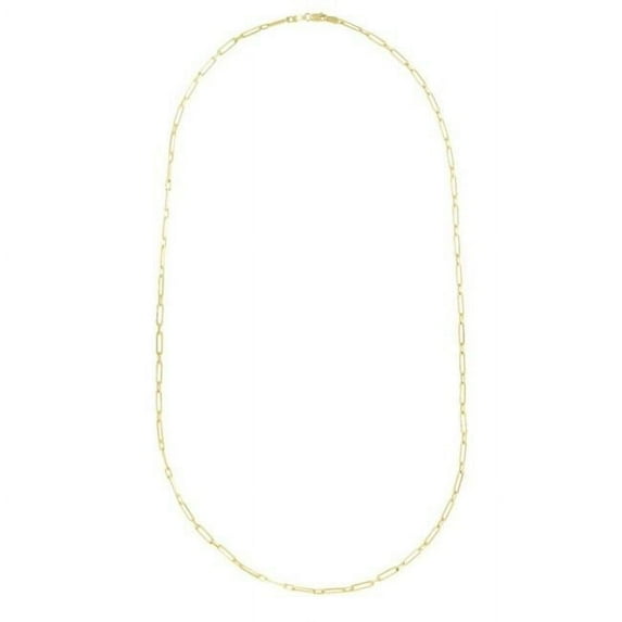 Royal Chain PCLIP065-07 7 in. 14K Yellow Gold Alternating Paperclip Link Chain with Lobster Clasp
