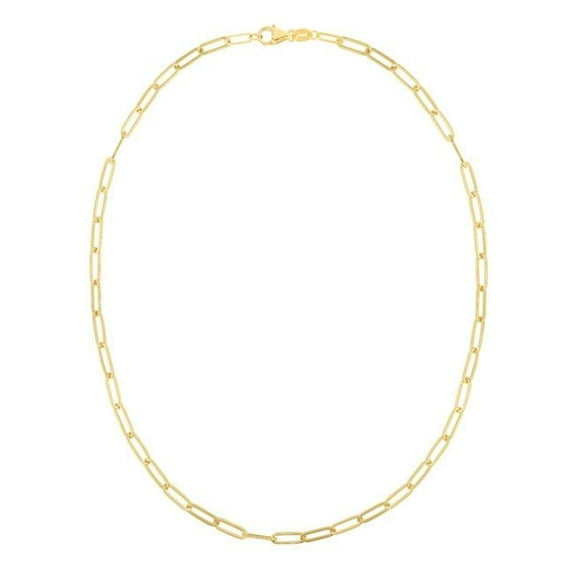 Royal Chain PCLIP095-18 18 in. 14K Yellow Gold Paperclip Link Chain with Pear Shaped Lobster Clasp