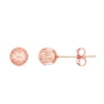 thumbnail image 1 of Royal Chain PER10824 14K Rose Gold Diamond Cut Textured Earring with Push Back Clasp, 1 of 1