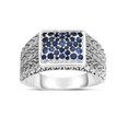 thumbnail image 1 of Royal Chain PGR7819-09 Sterling Silver Woven Ring with Natural Blue Sapphires, Size 9, 1 of 1