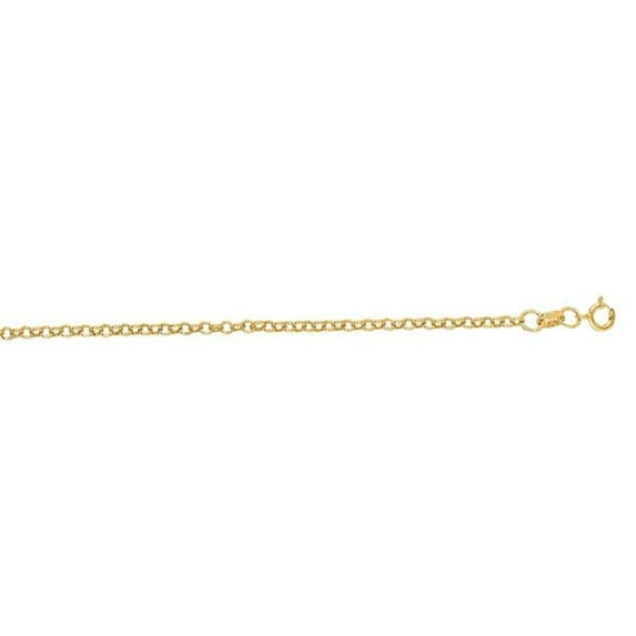 Royal Chain R080-18 18 in. 14K Yellow Gold Lite Rolo Chain with Spring Ring Clasp