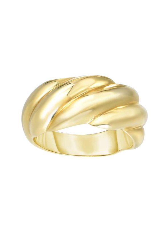 Royal Chain R6500-08 14K Yellow Gold Polished Shell Ring, Size 8