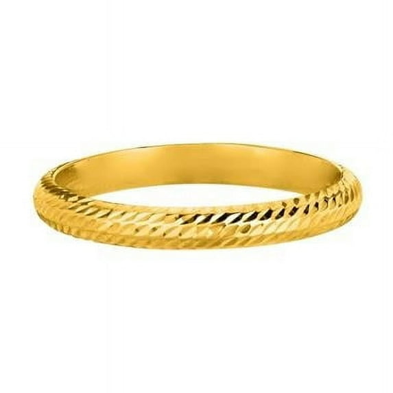 Royal Chain R921-06 14K Yellow Gold Diamond Cut Textured Ring, Size 6