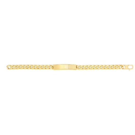 Royal Chain RC10061-08 8 in. 14K Yellow Gold Polished Mens Jewelry Bracelet with Lobster Clasp
