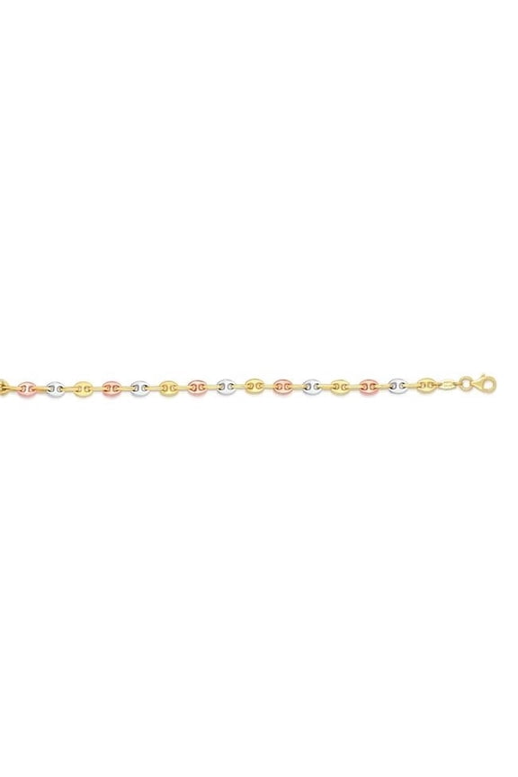 Royal Chain RC1050-0725 7.25 in. 14K Tri Color Gold Polished Bracelet with Lobster Clasp