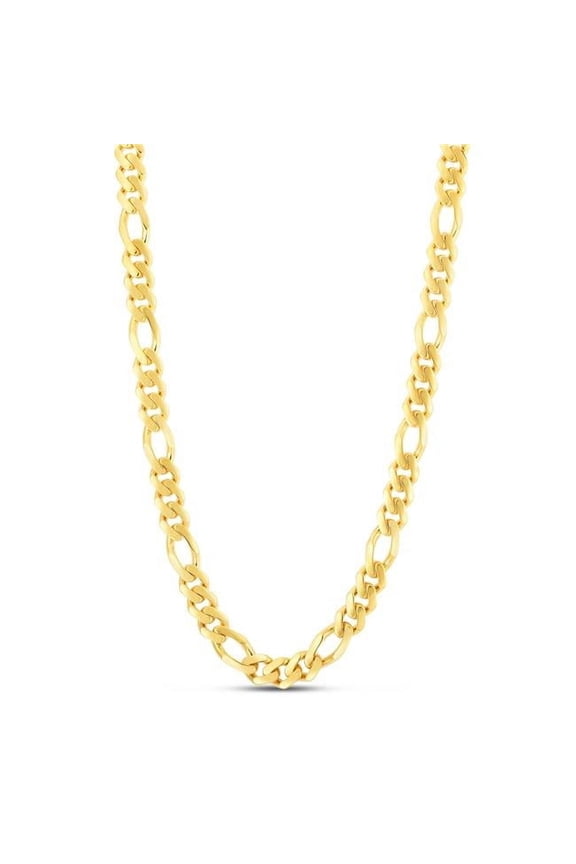 Royal Chain RC14870-22 14K Yellow Gold High Polished Monaco Figaro Necklace with Box & Both Side Push Clasp