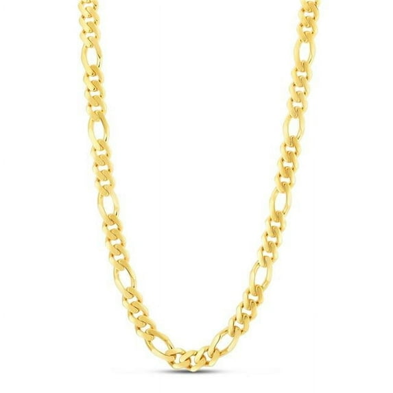 Royal Chain RC14870-22 14K Yellow Gold High Polished Monaco Figaro Necklace with Box & Both Side Push Clasp