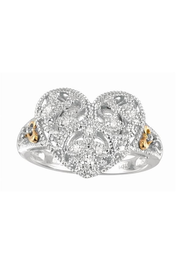 Royal Chain RDR300-07 14K Sterling Silver Diamond Cut Textured Ring, Size 7