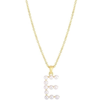 Royal Chain SETE3123-18 18 in. 14K Yellow Gold Initial E Pendant Chain Necklace