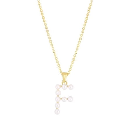 Royal Chain SETF3123-18 18 in. 14K Yellow Gold Initial F Pendant Chain Necklace