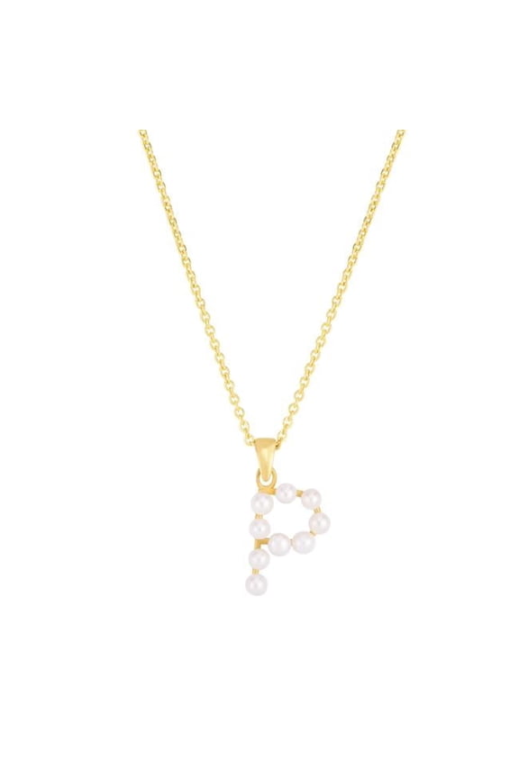 Royal Chain SETP3123-18 18 in. 14K Yellow Gold Initial P Pendant Chain Necklace