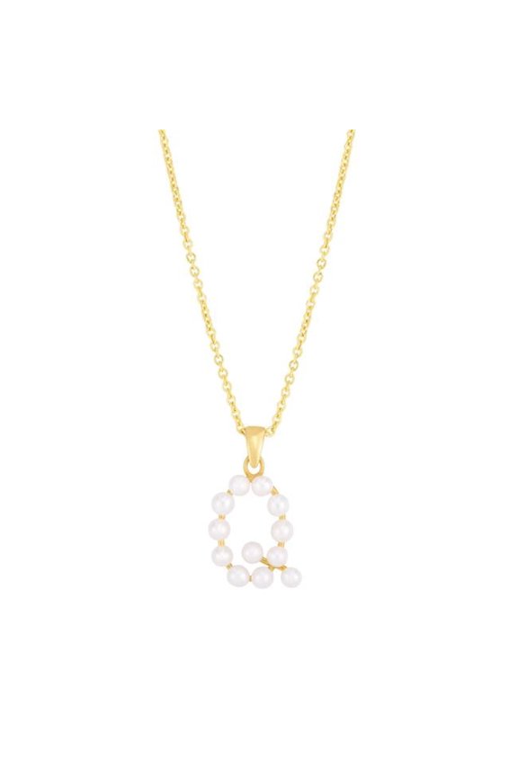 Royal Chain SETQ3123-18 18 in. 14K Yellow Gold Initial Q Pendant Chain Necklace