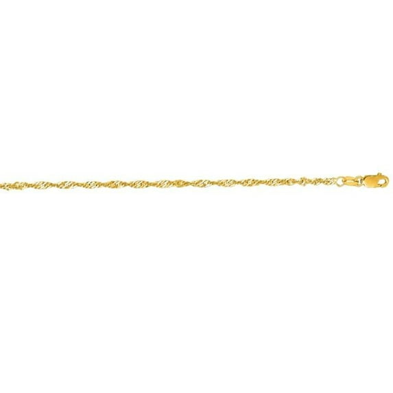 Royal Chain SING035-16 16 in. 14K Yellow Gold Singapore Chain with Lobster Clasp