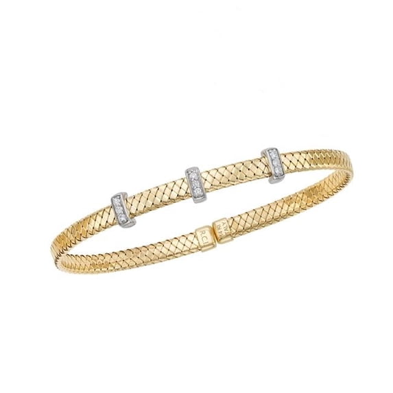 Royal Chain TBG8328 14K Two Tone Gold Polished Bangle