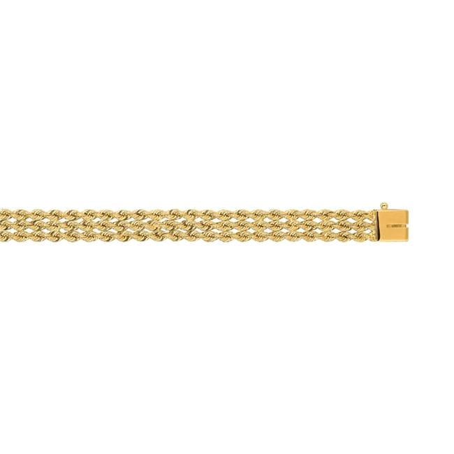 Royal Chain Royal Chain TR018-08 8 in. 14K Yellow Gold Multi Row Rope Chain with ...