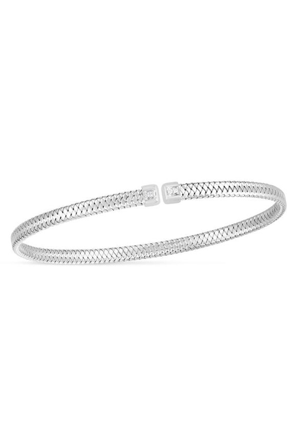 Royal Chain WBG3309 14K White Gold Polished Cuff Bangle