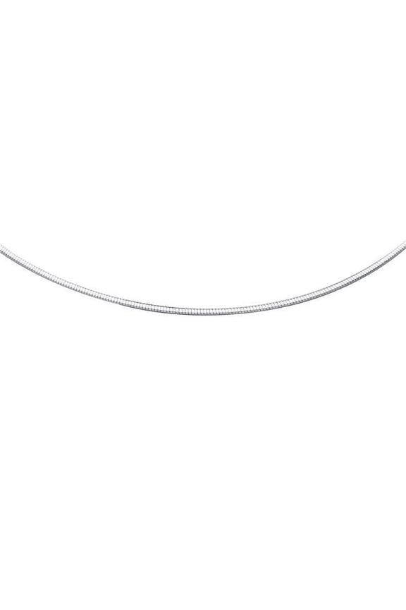 Royal Chain WXOM1-18 18 in. 14K White Gold Lite Omega Chain with Box & Figure 8 Clasp