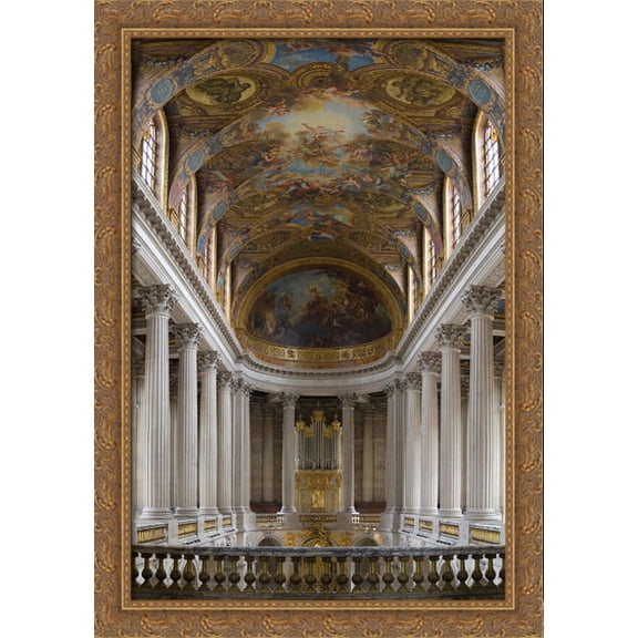 Royal Chapel of the Palace of Versailles 28x40 Large Gold Ornate Wood Framed Canvas Art