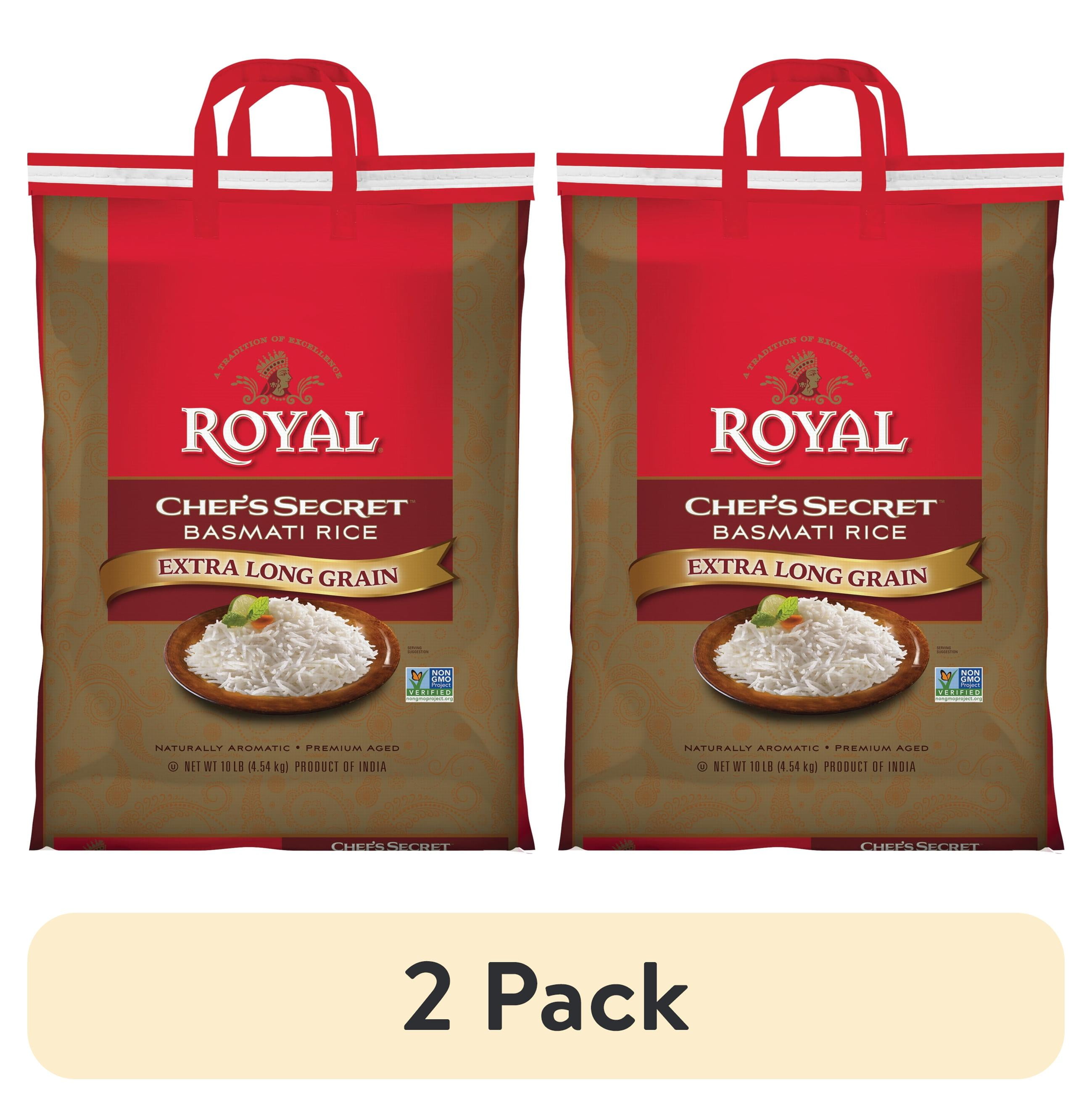 (2 pack) Royal Chef's Secret Extra Long Grain Basmati Rice, 10 Lb Bag