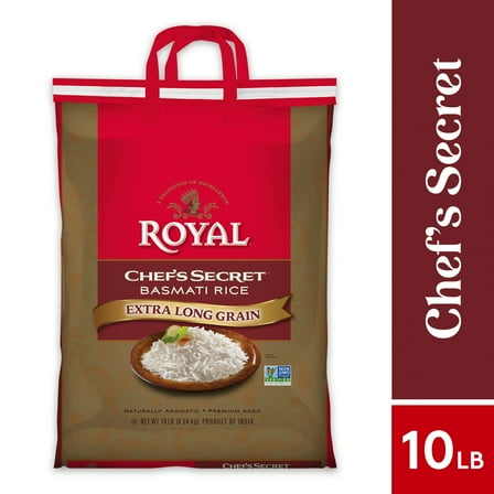 Royal Chef's Secret Extra Long Grain Basmati Rice, 10 Lb Bag