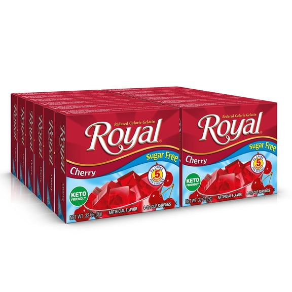 Royal Cherry Gelatin Dessert Mix Sugar Carb 32oz
