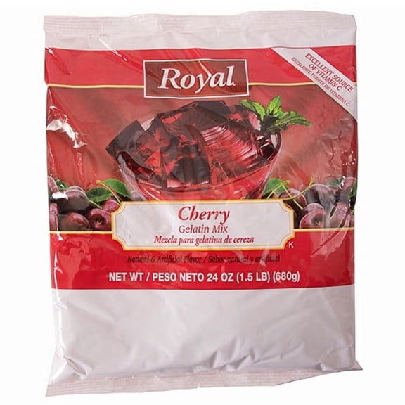 Royal Cherry Gelatin Mix, 24 Oz./Pouch, 12/Case