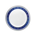 thumbnail image 1 of Royal Collection 9" White w/ Blue and Silver Royal Border Luncheon Plastic Plates 10ct., 1 of 1