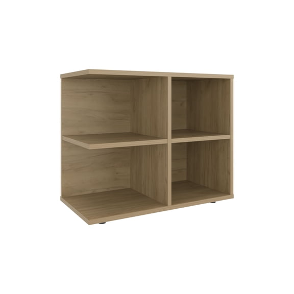 Royal Console Sideboard Cart With 2 Doors And Open Shelves, Multipurpose Storage Unit, Natural Oak