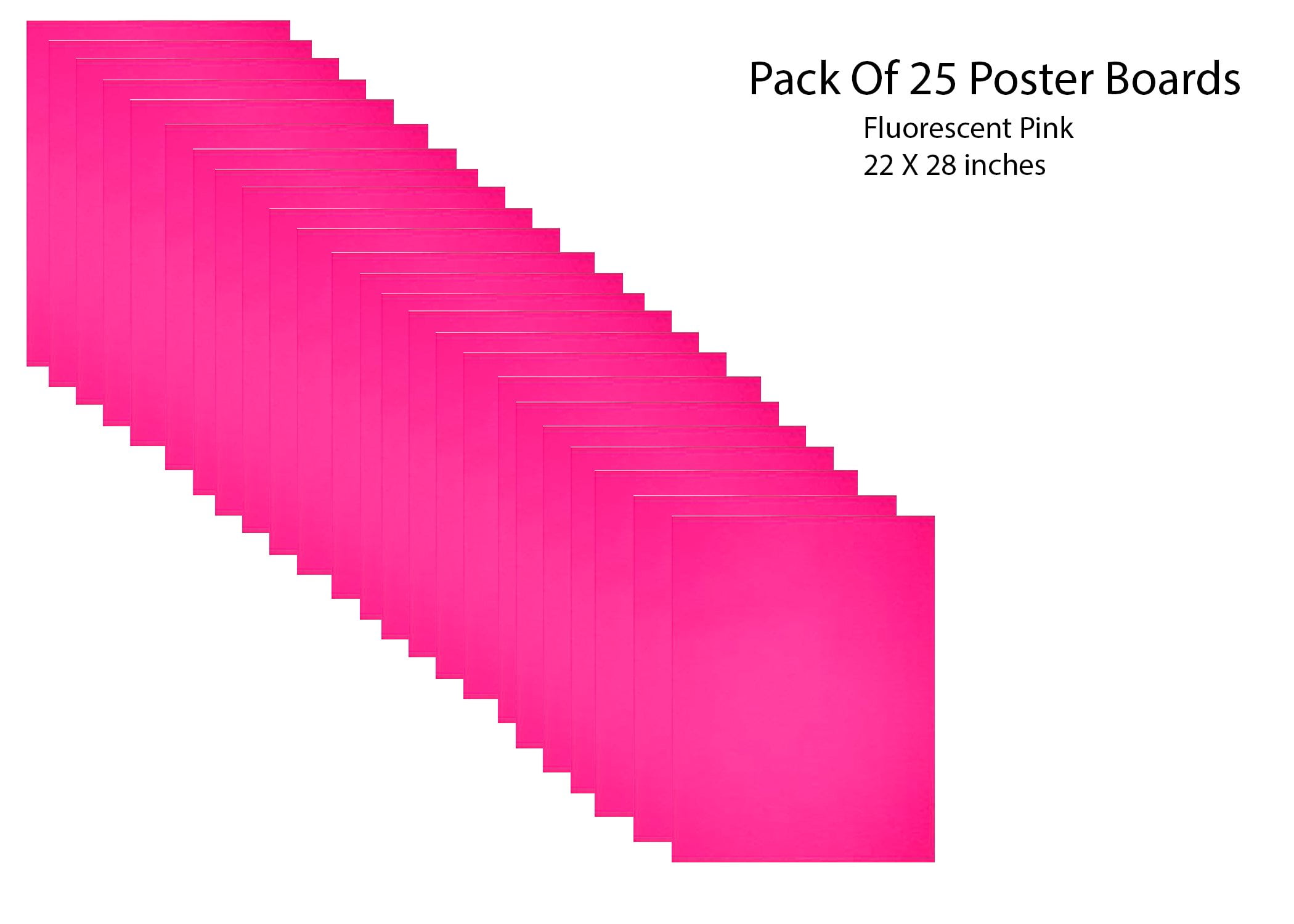 School Smart Poster Board, 11 x 14 Inches, Assorted Neon Colors, Pack of 25