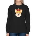 thumbnail image 1 of Royal Corgi Smiling Royal Crown Sweatshirt Women -Image by Shutterstock, Female 4X-Large, 1 of 4