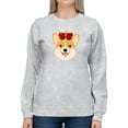 thumbnail image 1 of Royal Corgi Smiling Royal Crown Sweatshirt Women -Image by Shutterstock, Female 4X-Large, 1 of 4