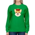thumbnail image 1 of Royal Corgi Smiling Royal Crown Sweatshirt Women -Image by Shutterstock, Female Small, 1 of 4