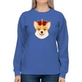 thumbnail image 1 of Royal Corgi Smiling Royal Crown Sweatshirt Women -Image by Shutterstock, Female Small, 1 of 4