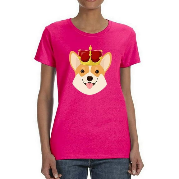Royal Corgi W Crown T-Shirt Women -Image by Shutterstock, Female 4X-Large