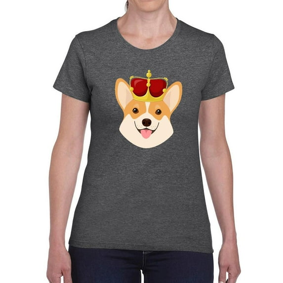 Royal Corgi W Crown T-Shirt Women -Image by Shutterstock, Female Small